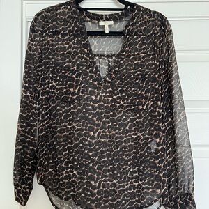 Women's Black and Brown Patterned Top